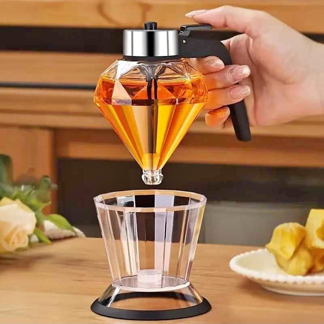Diamond Glass Honey/Oil Dispenser – 200ml