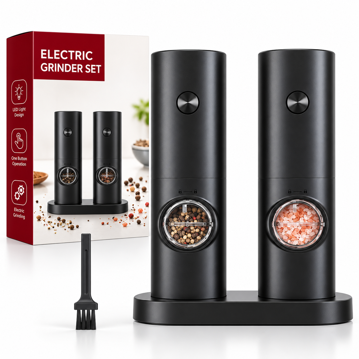 Set (2  Pieces) Electric Salt & Pepper Grinder